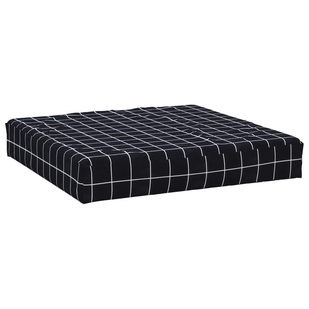 Vidaxl palletkussen geruit 60x60x8 cm oxford stof zwart