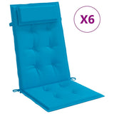 Vidaxl stoelkussens 6 st hoge rug oxford stof lichtblauw