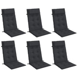 Vidaxl stoelkussens 6 st hoge rug oxford stof zwart