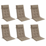 Vidaxl stoelkussens 6 st hoge rug oxford stof taupe