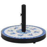 Vidaxl parasolvoet rond 12 kg blauw en wit