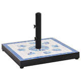 Vidaxl parasolvoet vierkant 12 kg blauw en wit