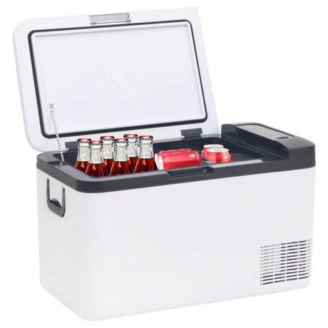 Vidaxl koelbox met handvat 25 l pp pe zwart en wit