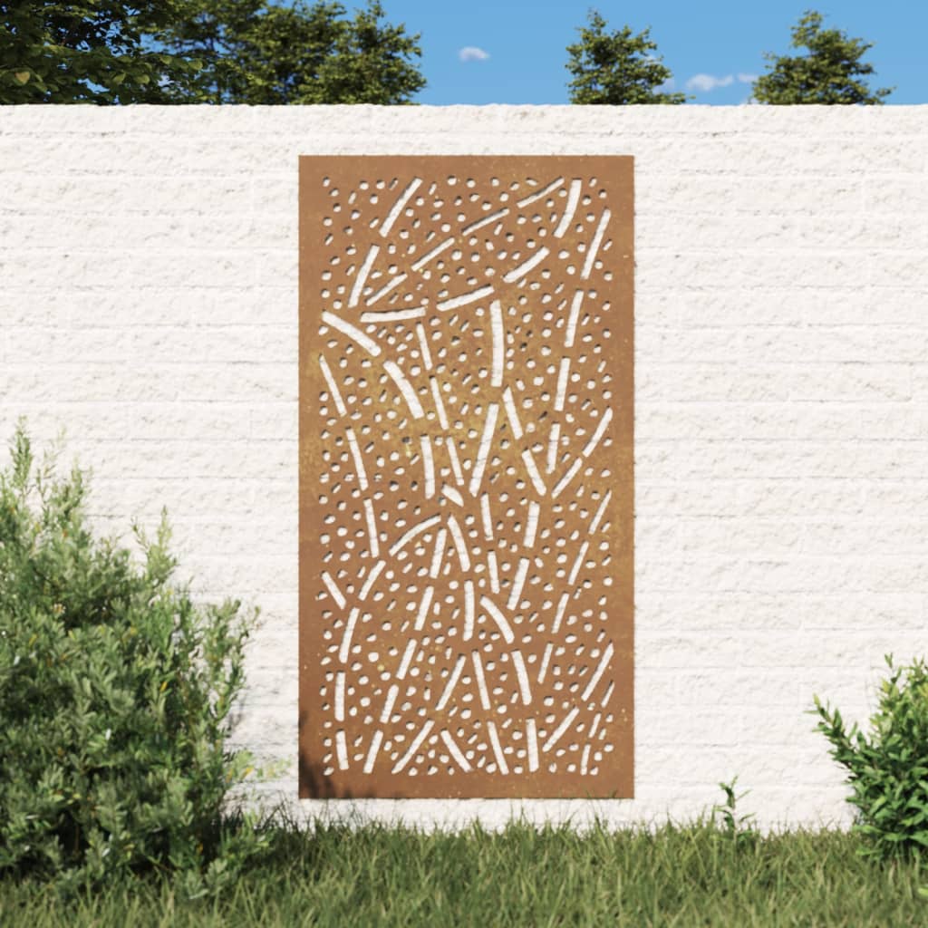 Vidaxl wanddecoratie tuin bladontwerp 105x55 cm cortenstaal