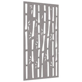 Vidaxl wanddecoratie tuin bamboe-ontwerp 105x55 cm cortenstaal
