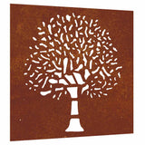 Vidaxl wanddecoratie tuin boomontwerp 55x55 cm cortenstaal