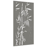 Vidaxl wanddecoratie tuin bamboe-ontwerp 105x55 cm cortenstaal