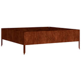 Vidaxl plantenbak verhoogd 100x100x33,5 cm cortenstaal