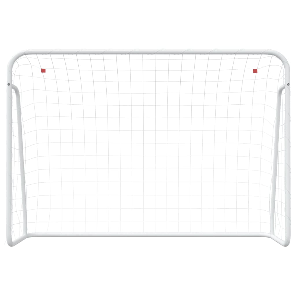 VidaXL Voetbaldoel met net 214x75x152 cm staal en polyester wit