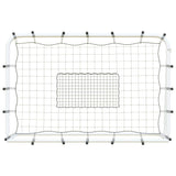 Vidaxl voetbalrebounder 184x61x123 cm staal en pe wit en zwart