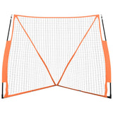 Vidaxl honkbalnet draagbaar 183x182x183cm staal polyester oranje zwart