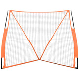 Vidaxl honkbalnet draagbaar 183x182x183cm staal polyester oranje zwart