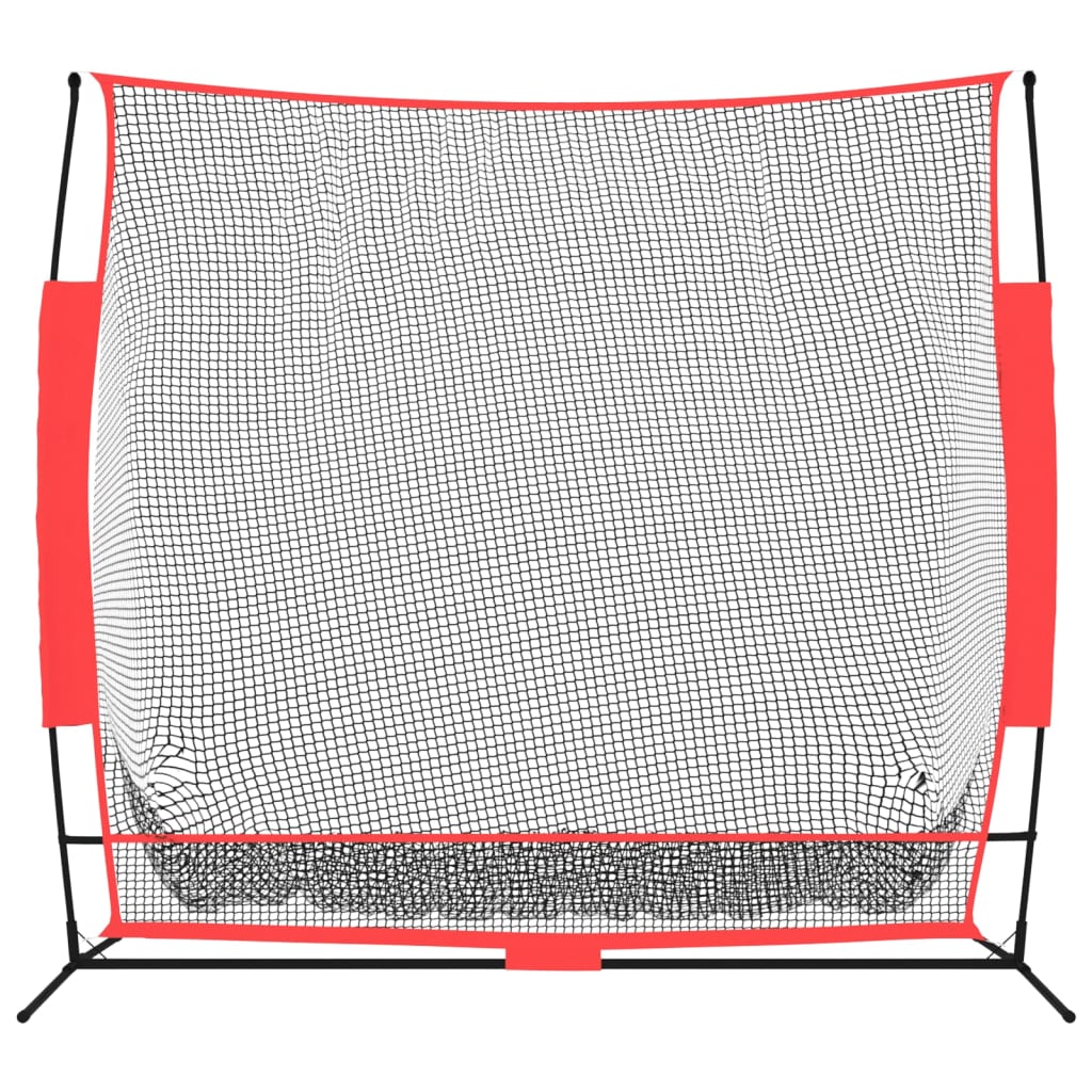 Vidaxl honkbalnet draagbaar 215x107x216 cm polyester zwart en rood