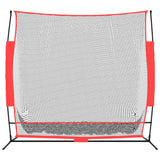 Vidaxl honkbalnet draagbaar 215x107x216 cm polyester zwart en rood