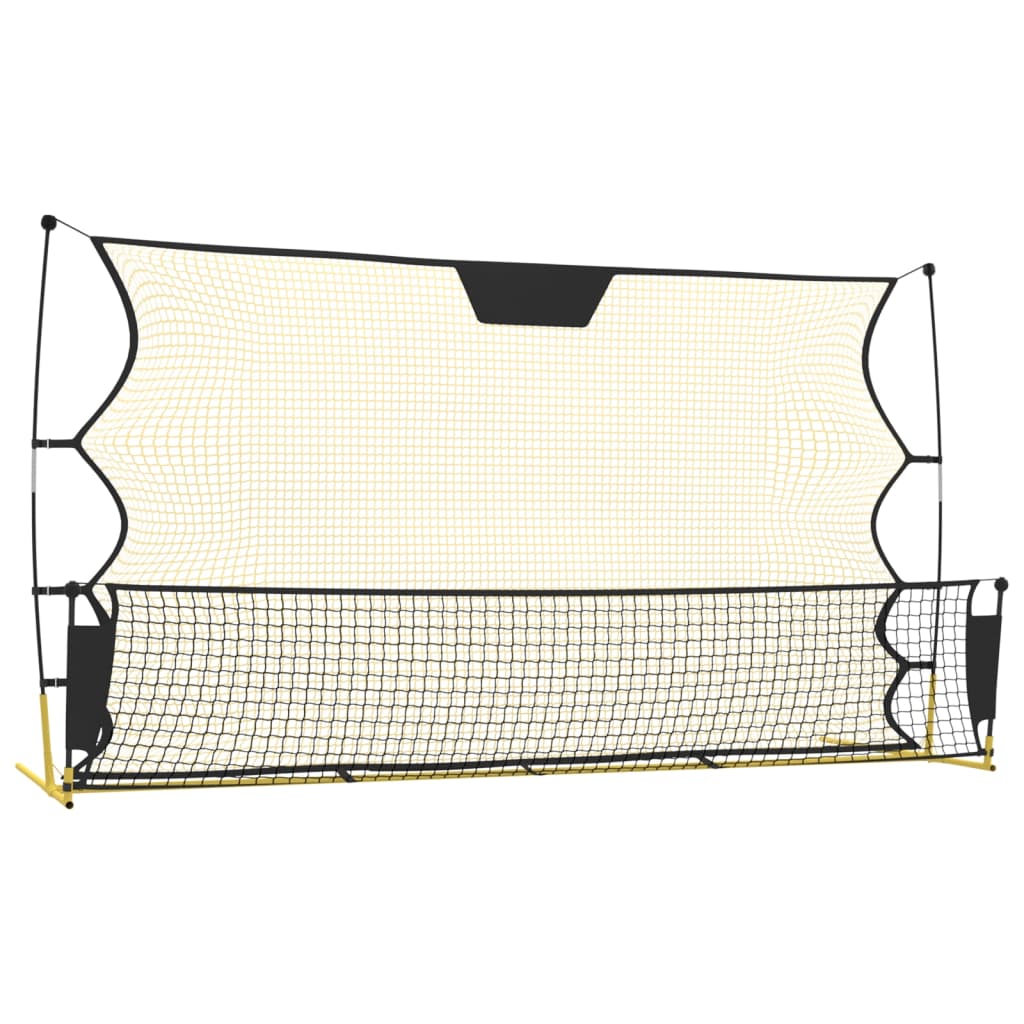 Vidaxl voetbal reboundnet 183x85x120 cm polyester zwart en geel