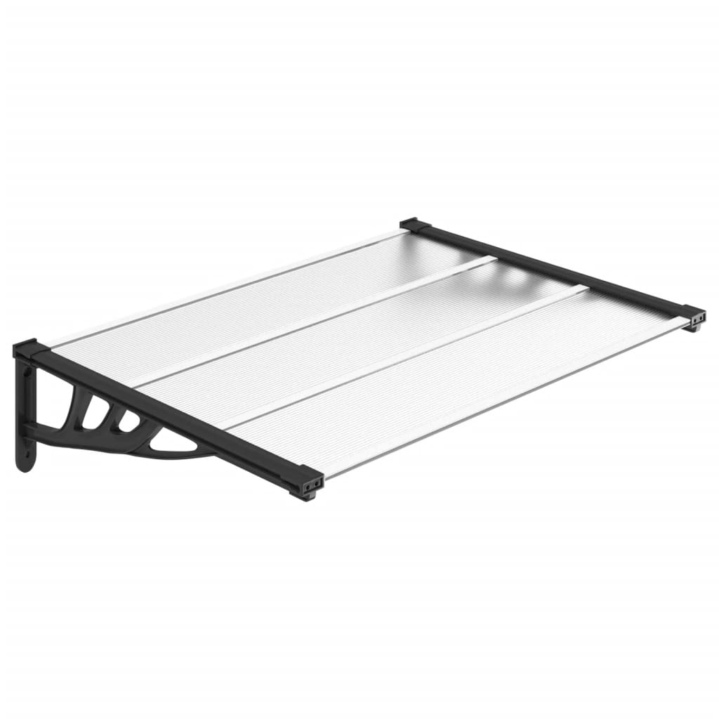 VidaXL Deurluifel 122x90 cm polycarbonaat zwart en transparant