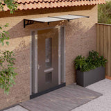 Vidaxl deurluifel 199x90 cm polycarbonaat zwart en transparant