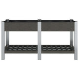 Vidaxl plantenbak verhoogd met schap 150x50x75 cm hkc grijs