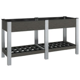 Vidaxl plantenbak verhoogd met schap 175x50x75 cm hkc grijs