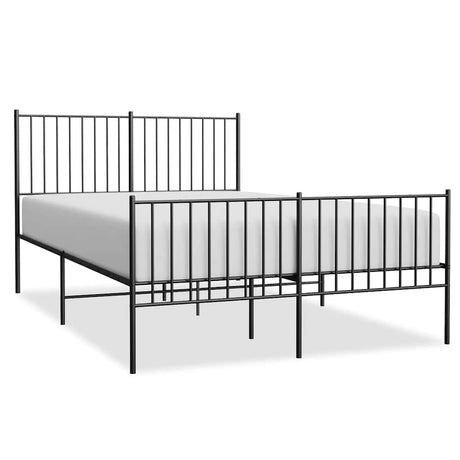 Vidaxl bedframe met hoofd- en voeteneinde metaal zwart 135x190 cm