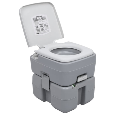 VidaXL Campingtoilet en wasbak set draagbaar