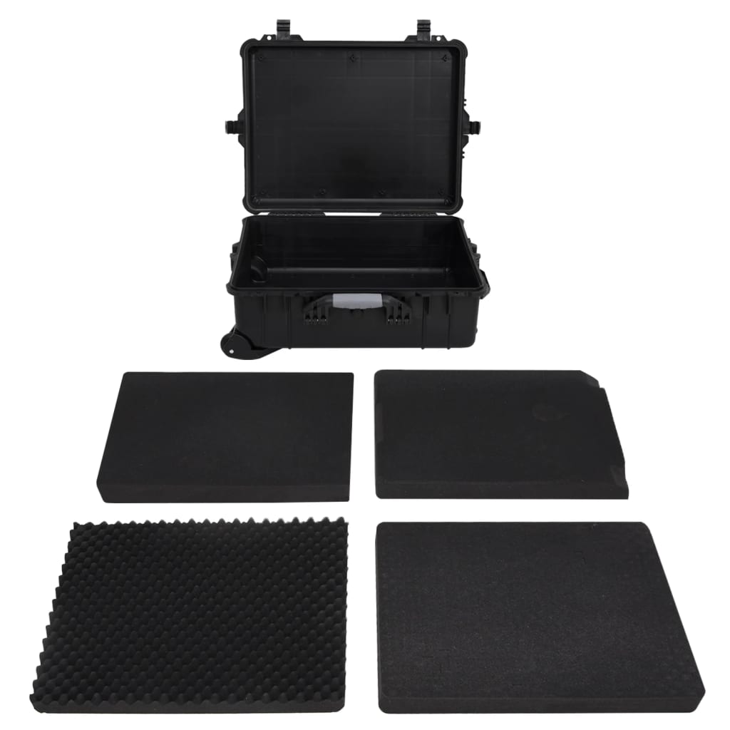 Vidaxl flightcase op wieltjes 63x50x23 cm pp zwart