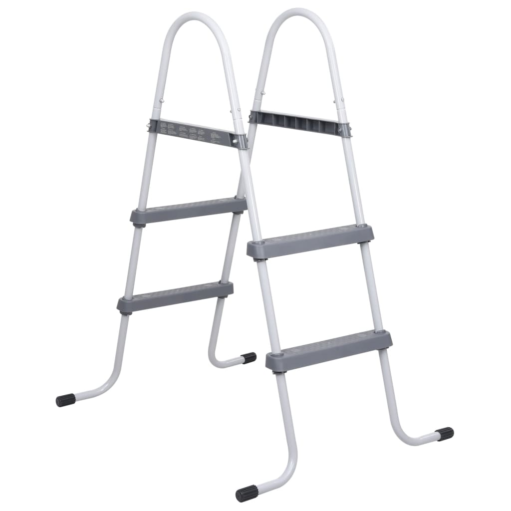 VidaXL Zwembadladder 84 cm staal grijs