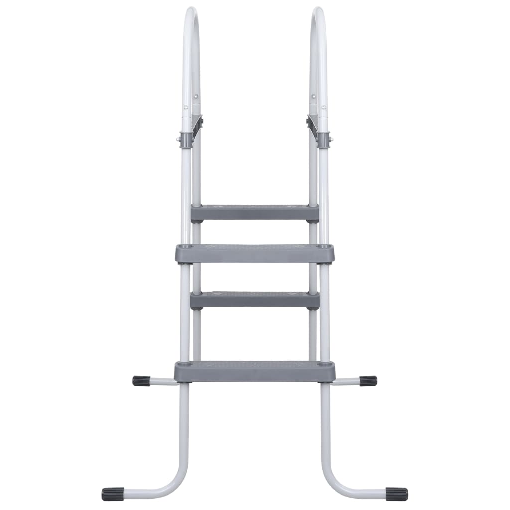 VidaXL Zwembadladder 84 cm staal grijs