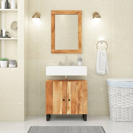 Vidaxl spiegel 70x50 cm massief acaciahout en glas