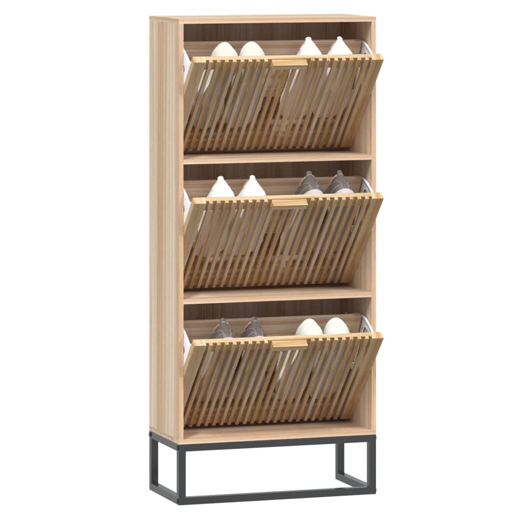 Vidaxl schoenenkast 52x25x120 cm bewerkt hout