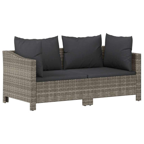 Vidaxl 2-delige tuinloungeset met kussens grijs poly rattan