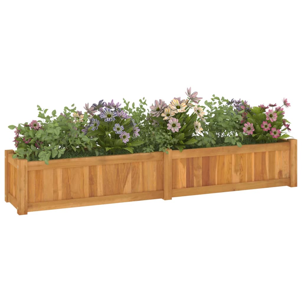 Vidaxl plantenbak verhoogd 150x30x25 cm massief teakhout