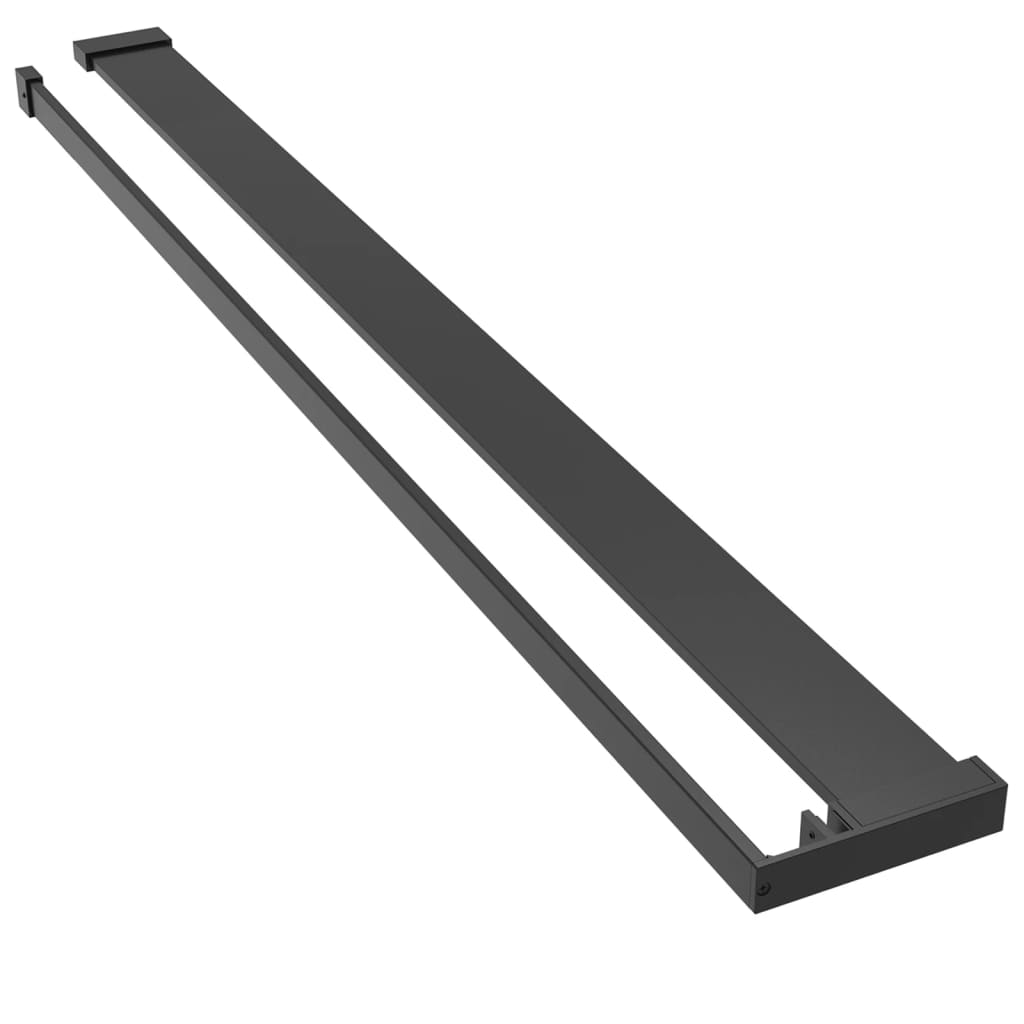 Vidaxl doucheschap voor inloopdouchewand 115 cm aluminium zwart