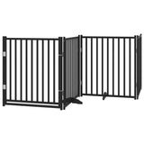 Vidaxl hondenhek inklapbaar 4 panelen 320 cm massief vurenhout zwart