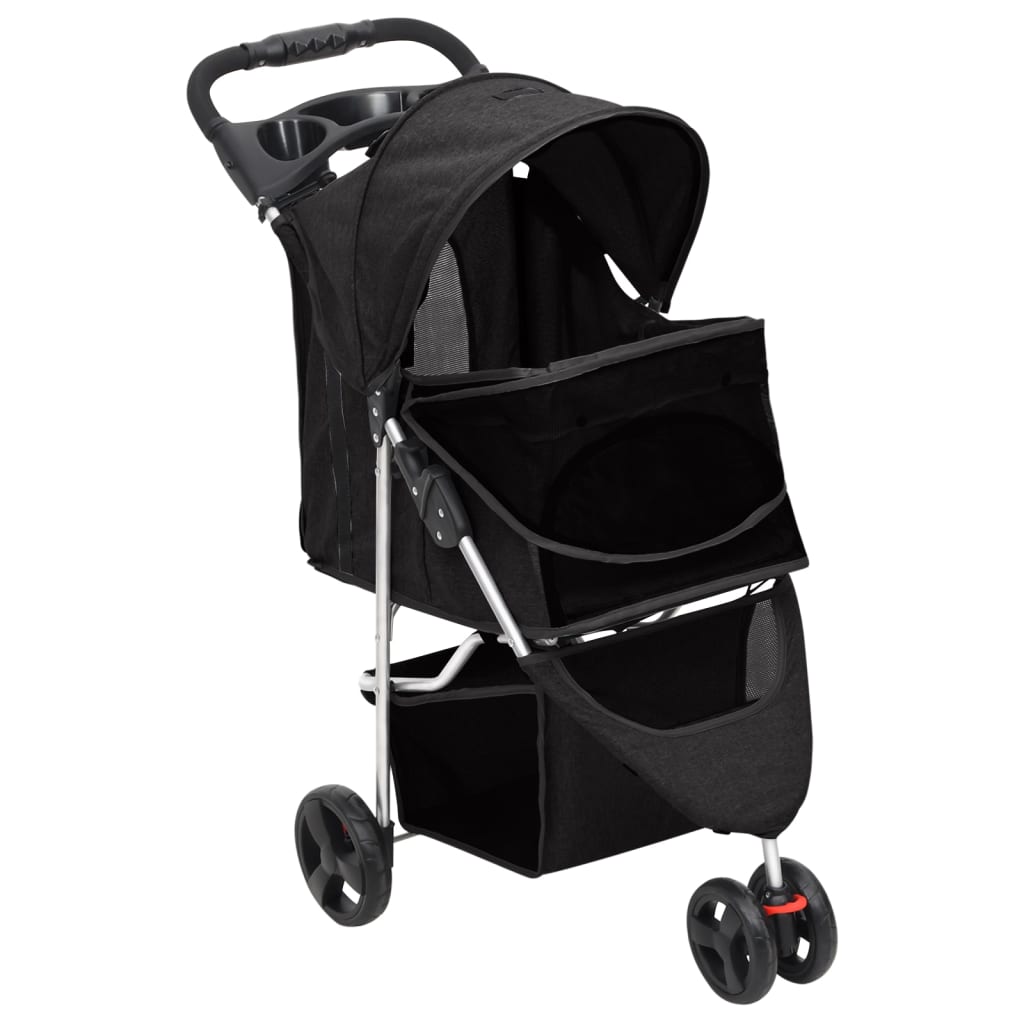 Vidaxl hondenwagen inklapbaar 80x46x98 cm oxford stof zwart