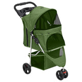 Vidaxl hondenwagen inklapbaar 80x46x98 cm oxford stof groen