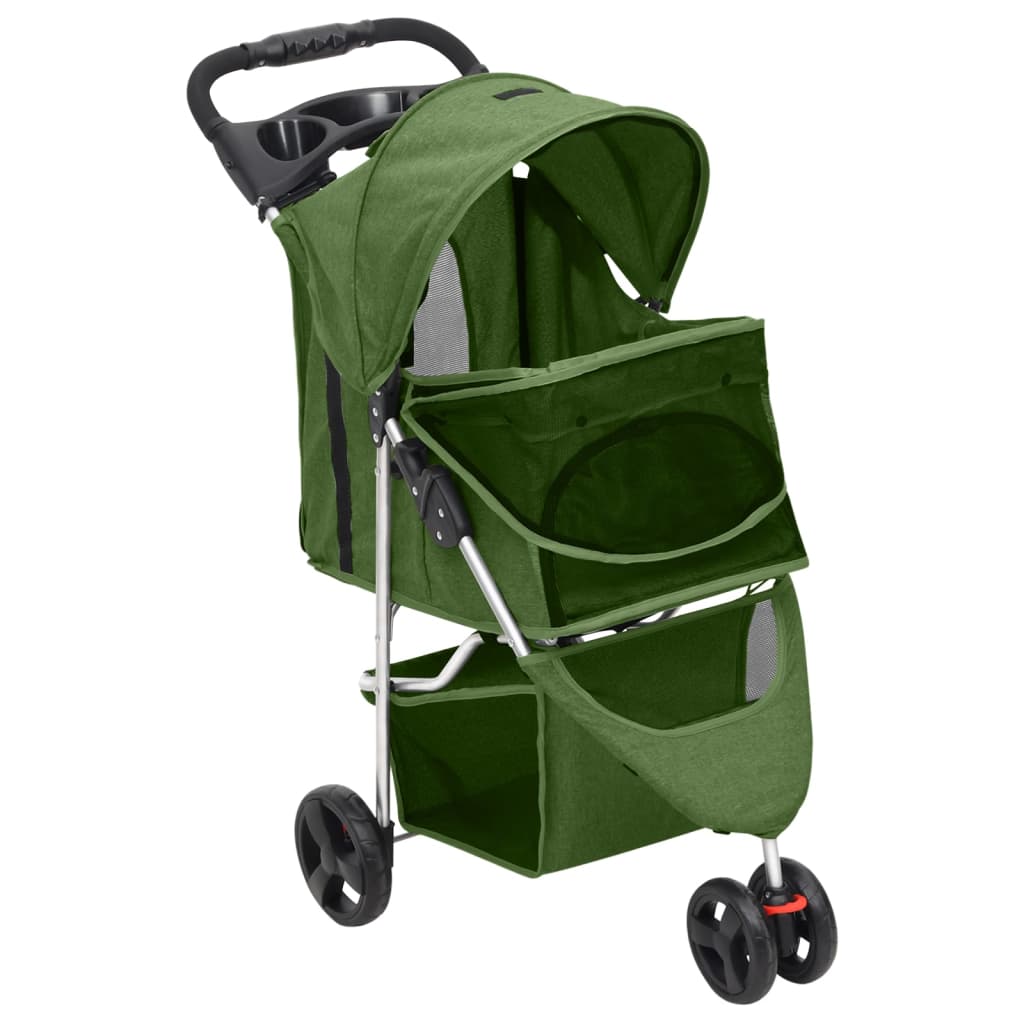 Vidaxl hondenwagen inklapbaar 80x46x98 cm oxford stof groen