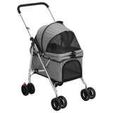 Vidaxl hondenwagen inklapbaar 76x50x100 cm oxford stof grijs