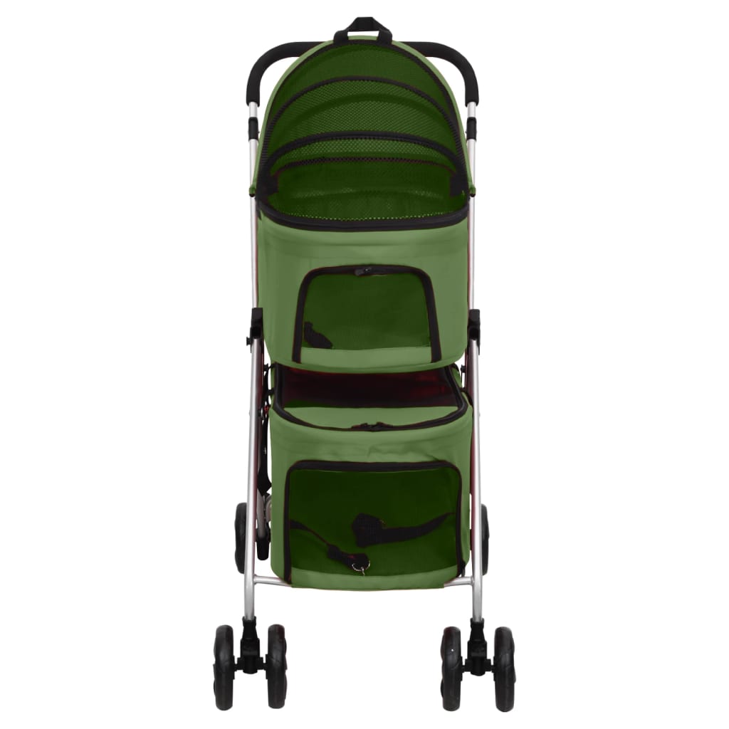 Vidaxl hondenwagen 2-laags inklapbaar 83x48x97 cm oxford stof groen