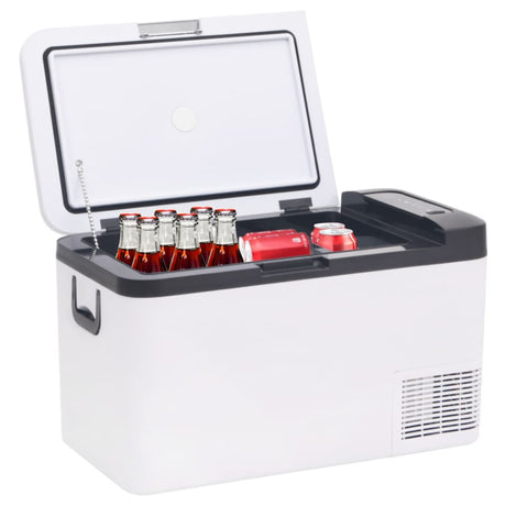 Vidaxl koelbox met handvat en adapter 18 l pp pe zwart en wit