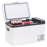 Vidaxl koelbox met handvat en adapter 25 l pp pe zwart en wit