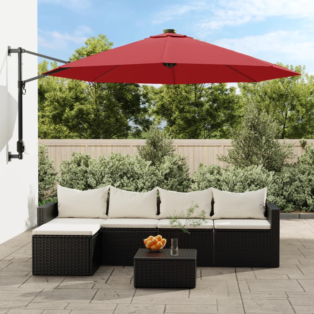 VidaXL Wandparasol 290 cm felrood