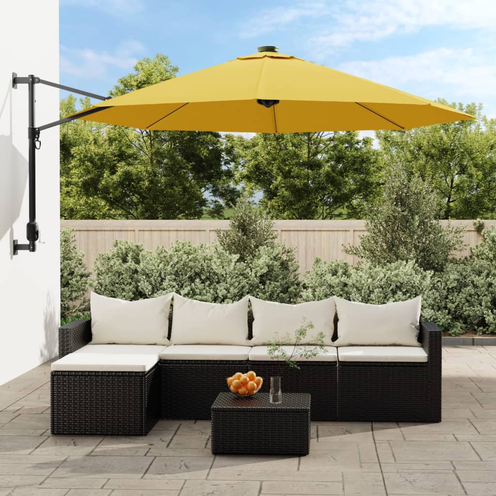 Vidaxl wandparasol 290 cm geel