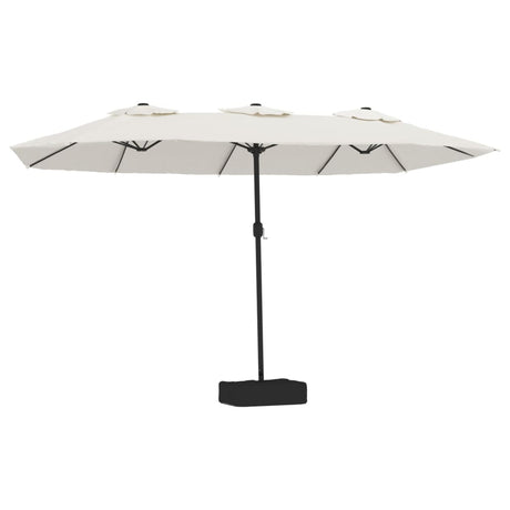 VidaXL Parasol dubbel 449x245 cm zandwit