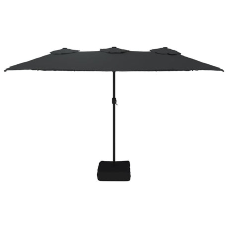 Vidaxl parasol dubbel dak 449x265 cm zwart