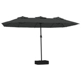 Vidaxl parasol dubbel dak met led 449x245 cm antracietkleurig