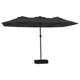 Vidaxl parasol dubbel dak met led 449x265 cm zwart