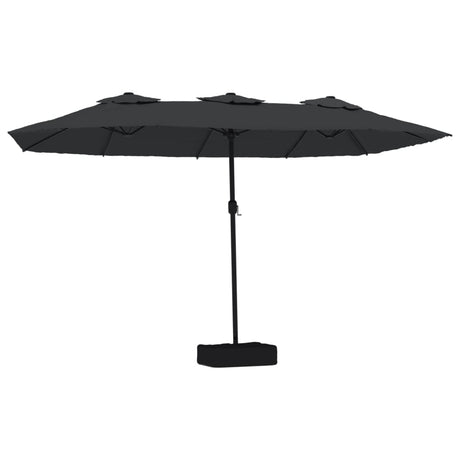 Vidaxl parasol dubbel dak met led 449x265 cm zwart