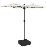 Vidaxl parasol dubbel dak 316x145 cm zandwit