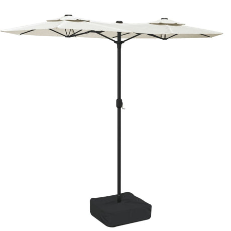 Vidaxl parasol dubbel dak 316x145 cm zandwit